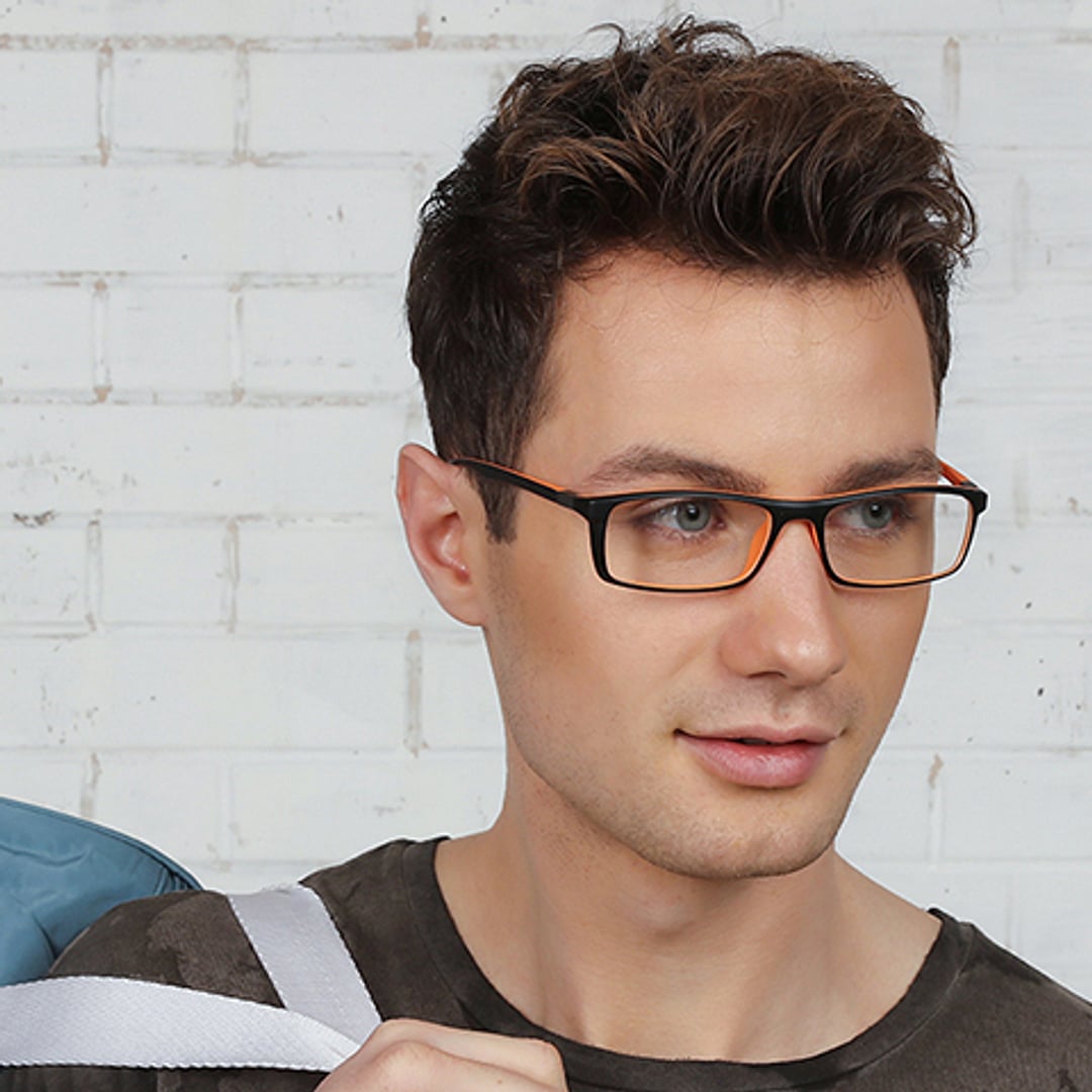 Lenskart Lenskart TOI Special: Lenskart Air: Black Orange Full Rim Rectangle Lenskart TOI Special OTHERS VC 1440-C6 left side