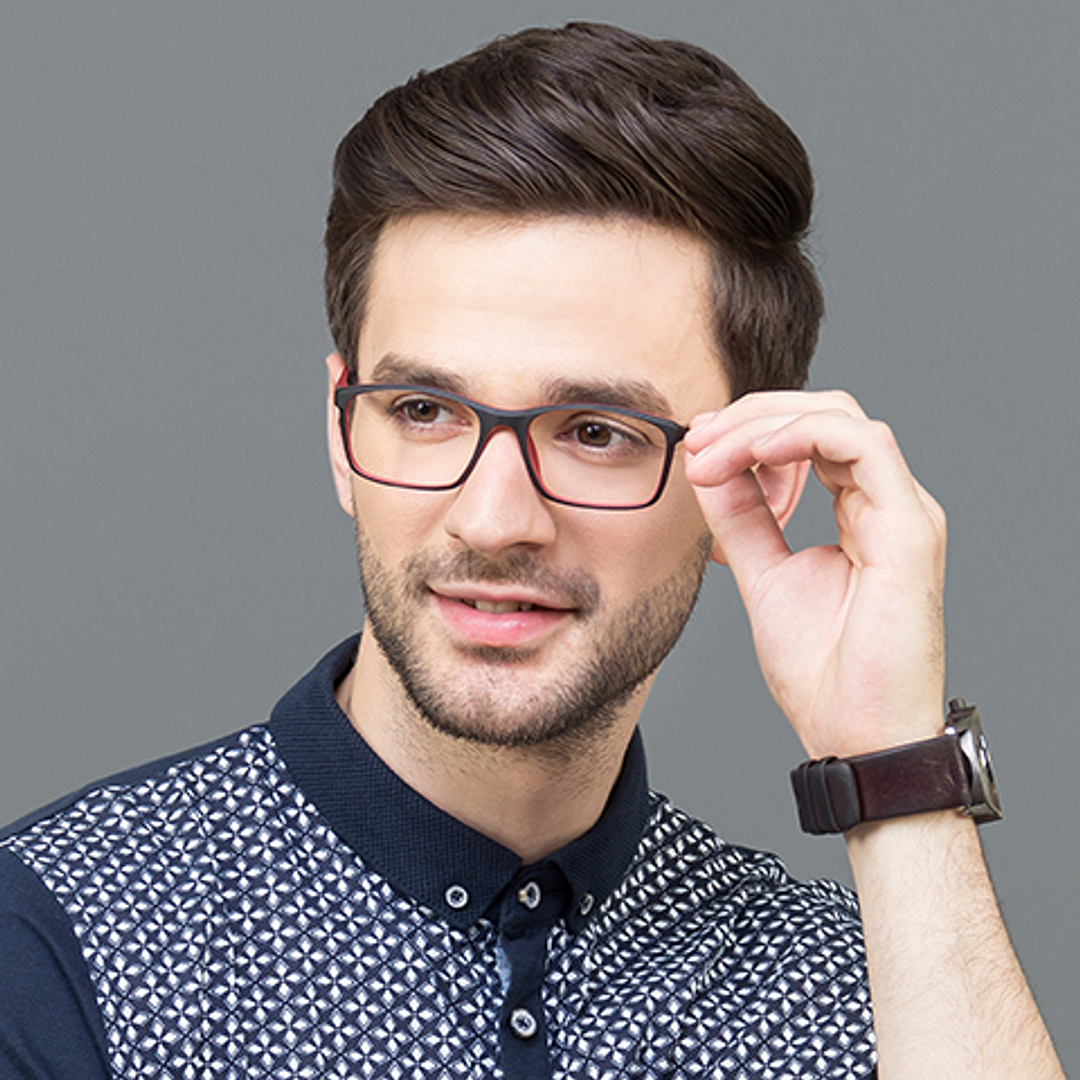 Lenskart Air Online Red Full Rim Rectangle left side