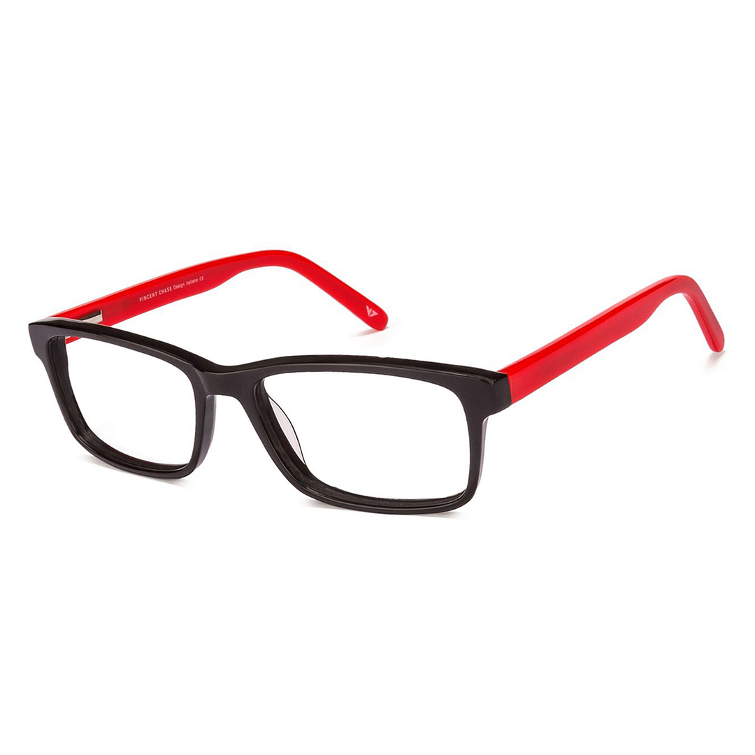 Lenskart Lenskart TOI Special: Black Red Full Rim Rectangle  Lenskart TOI Special Classic Acetate VC 1489-C5 right side