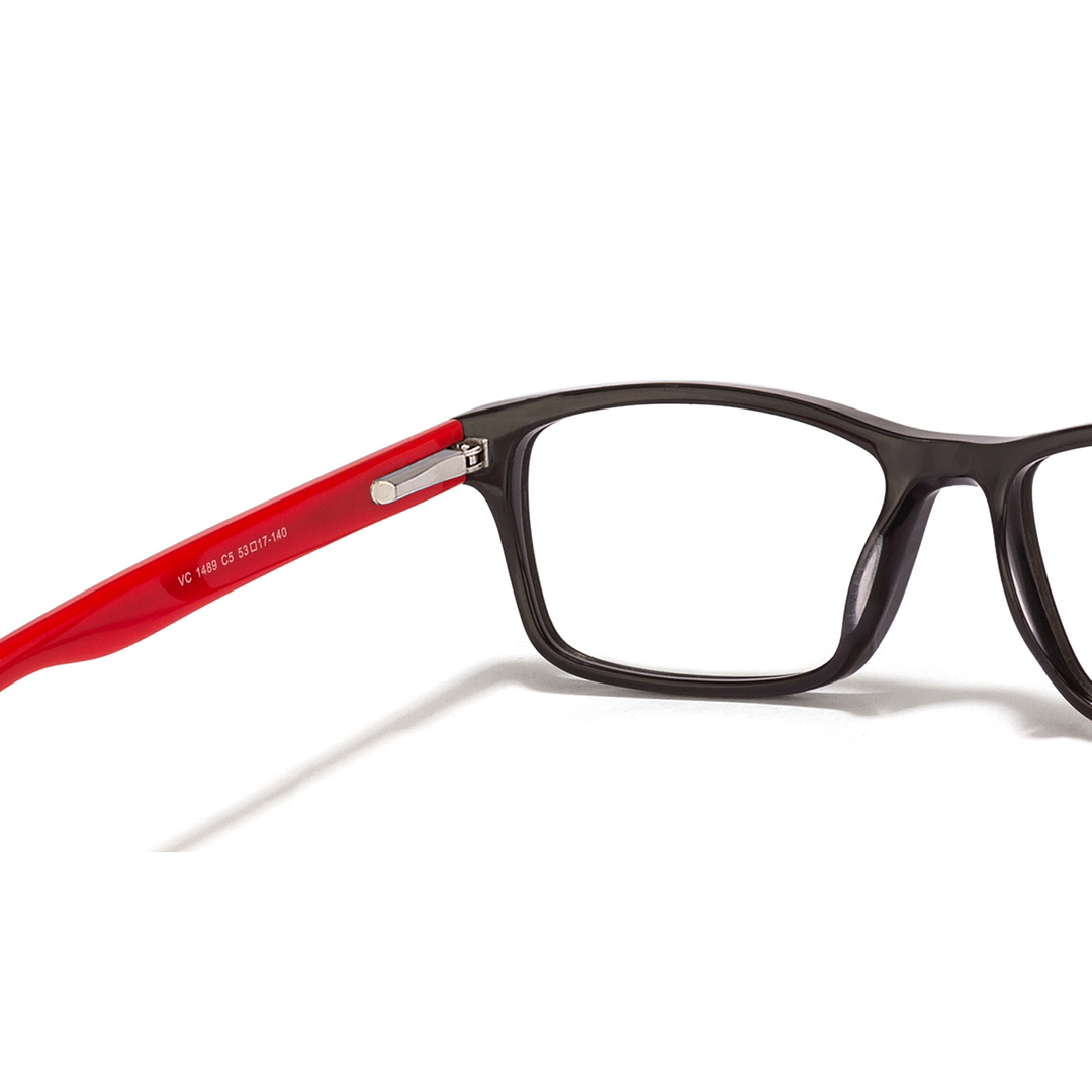 Lenskart Lenskart TOI Special: Black Red Full Rim Rectangle  Lenskart TOI Special Classic Acetate VC 1489-C5 left side