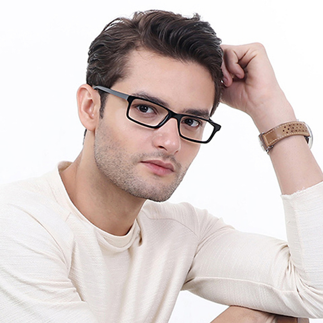 Vincent Chase Black Full Rim Rectangle Vincent Chase VC Classic Acetate VC 1495-C1 left side