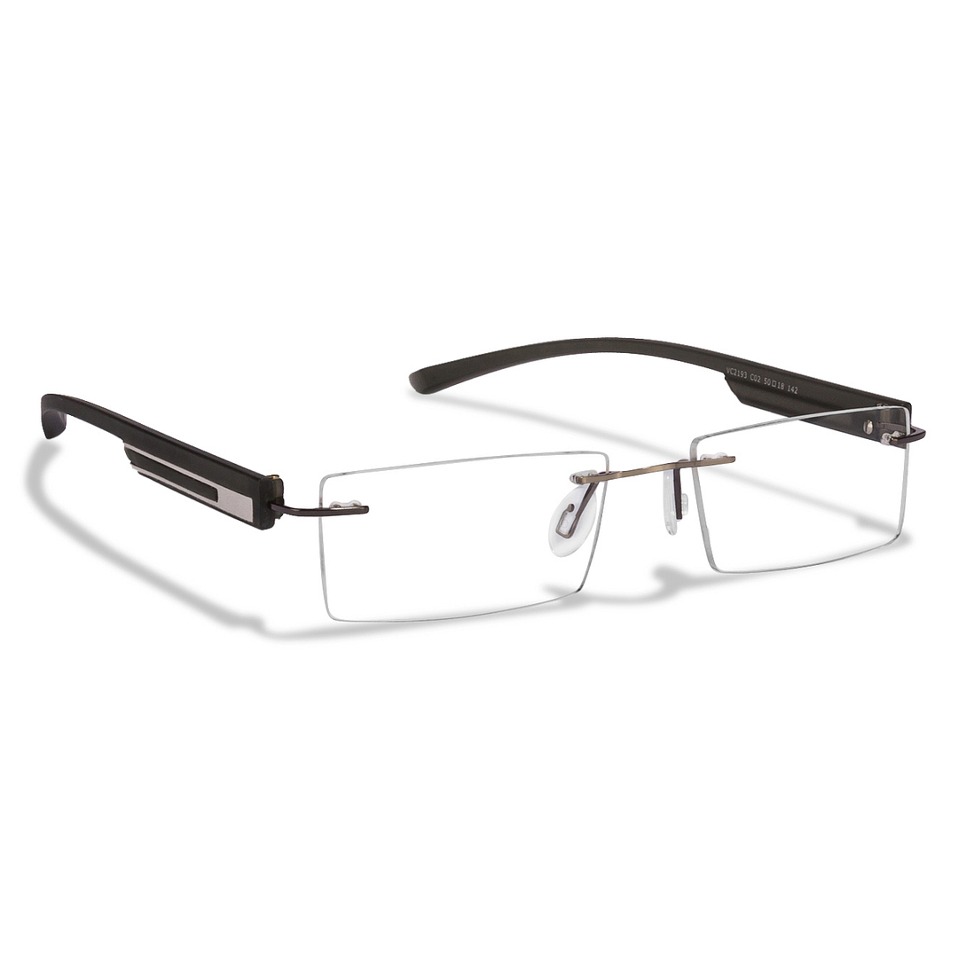 Lenskart Air Online Mid Gunmetal Rimless Rectangle left side