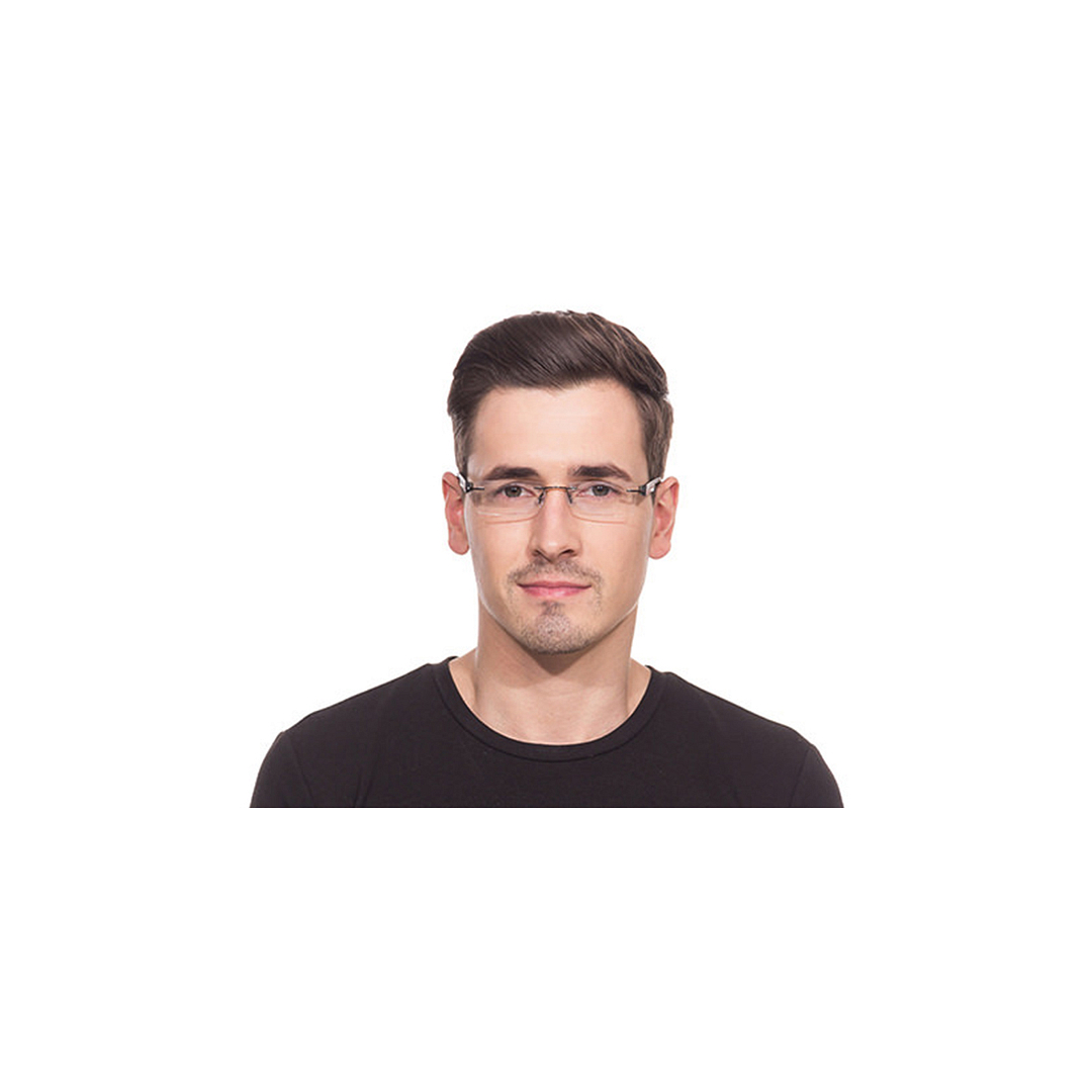 Lenskart Air Online Mid Gunmetal Rimless Rectangle left side