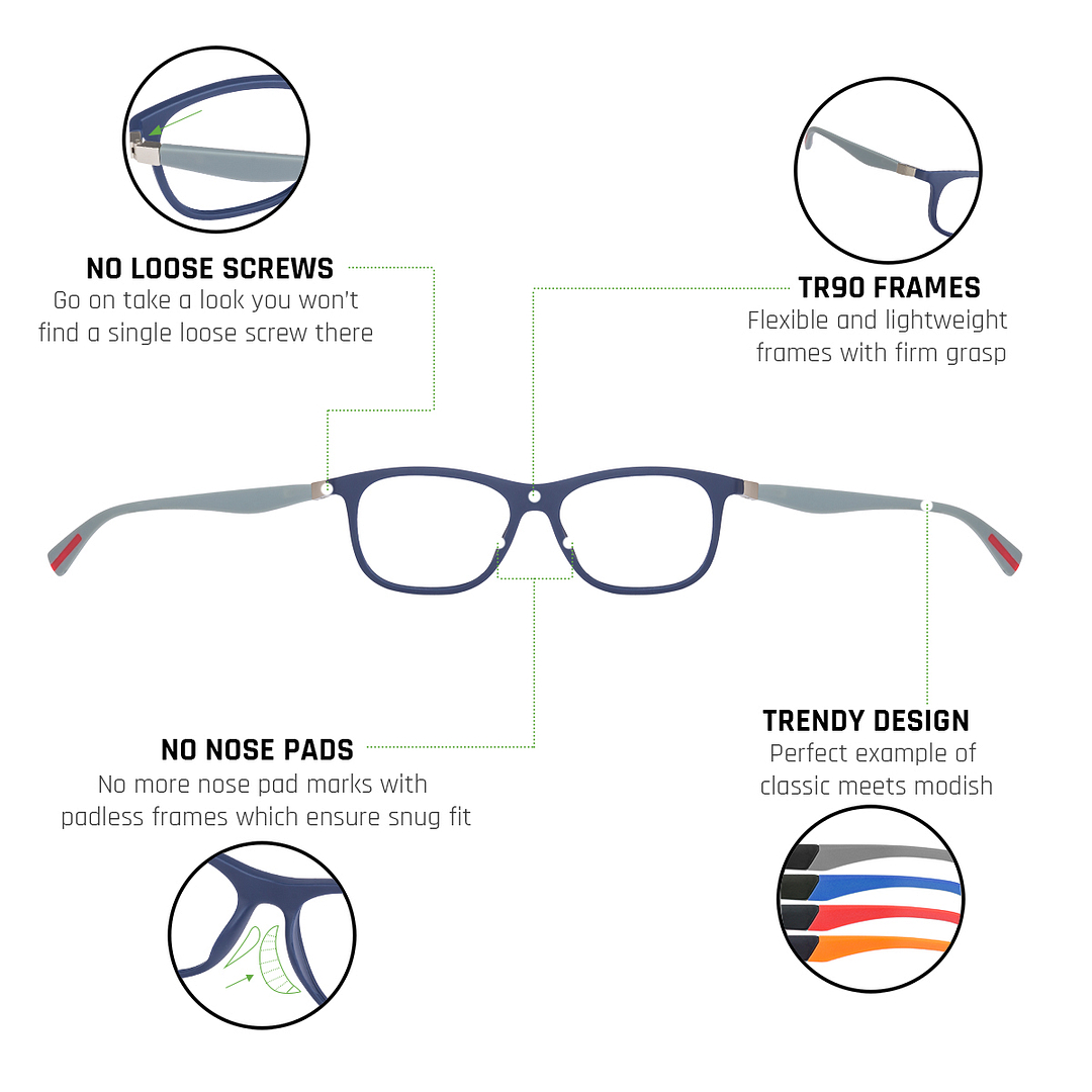 Lenskart Air Online Sky Blue Full Rim Square left side