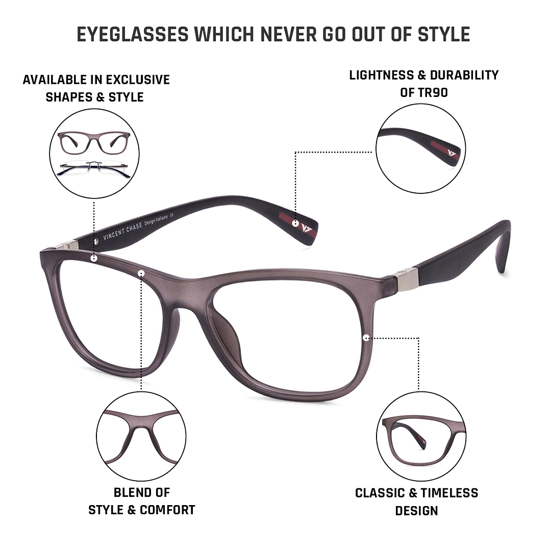 Lenskart Air Online Gray Transparent Full Rim Square right side