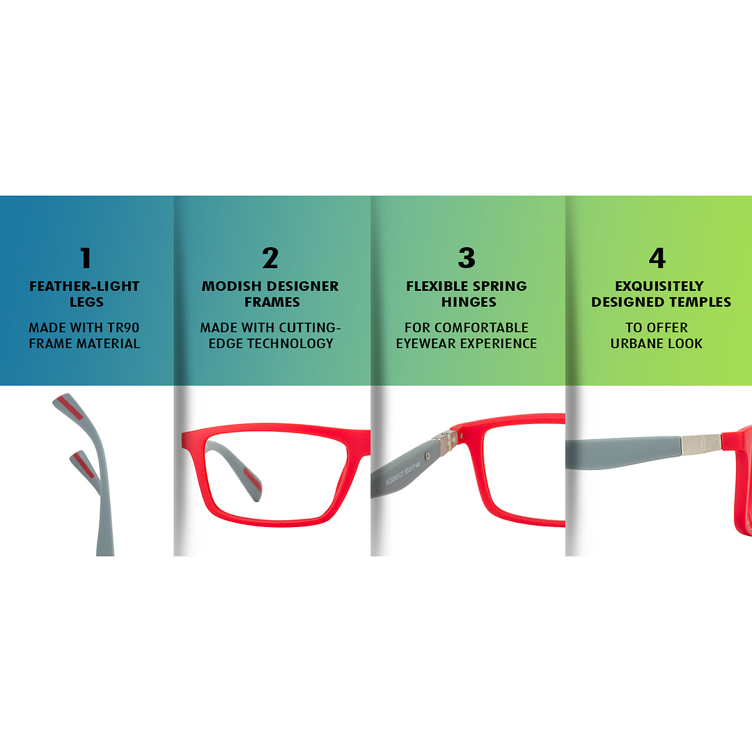 Lenskart Air Online Red Full Rim Rectangle left side