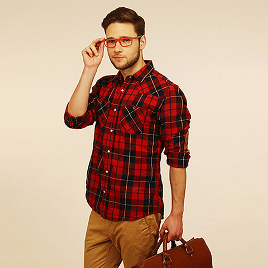 Lenskart Air Online Red Full Rim Rectangle left side