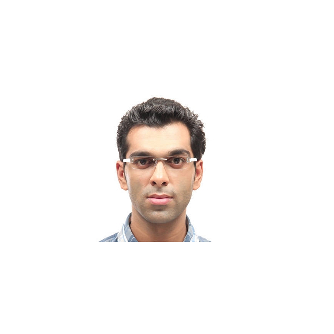 Lenskart Air Online Silver Rimless Rectangle right side