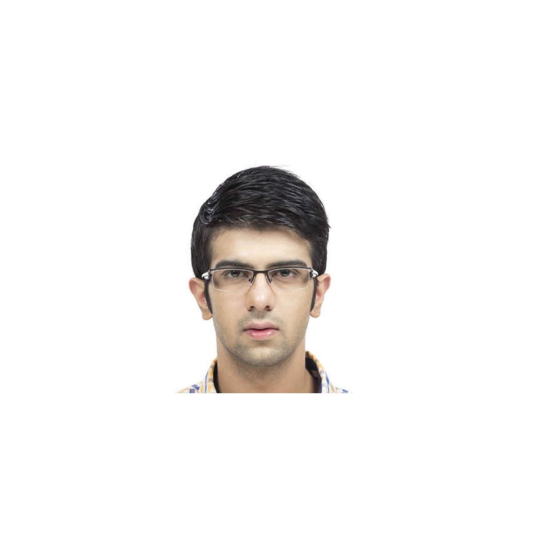 Lenskart Lenskart TOI Special: Matte Black White Half Rim Rectangle Lenskart TOI Special OTHERS VC 4331- right side