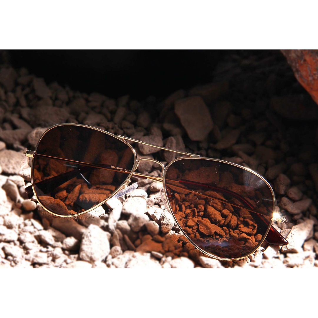 Vincent Chase Online Gold Full Rim Aviator left side