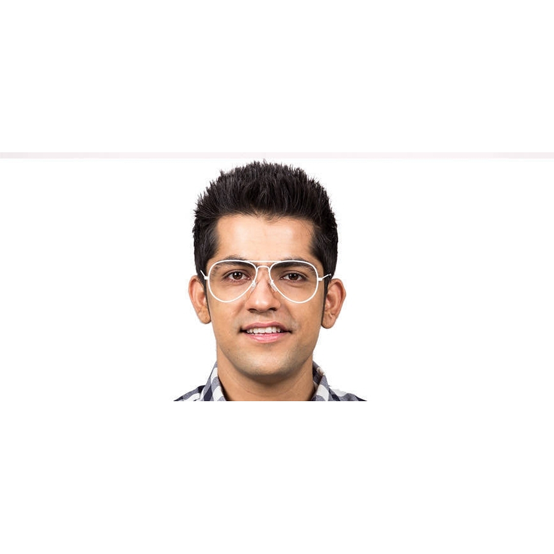 Vincent Chase Online White Full Rim Aviator left side