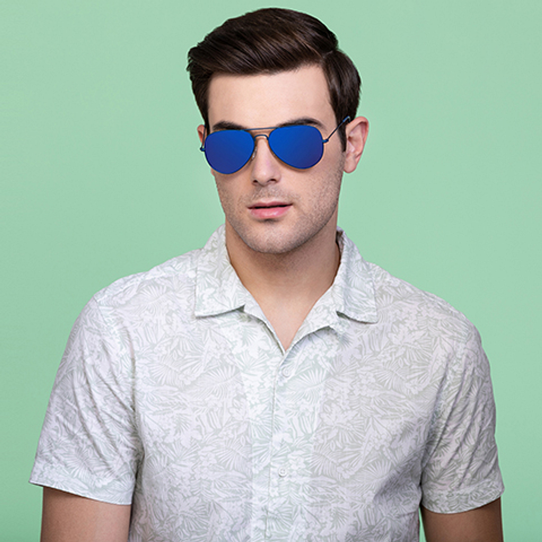 Vincent Chase Online Blue Full Rim Aviator left side