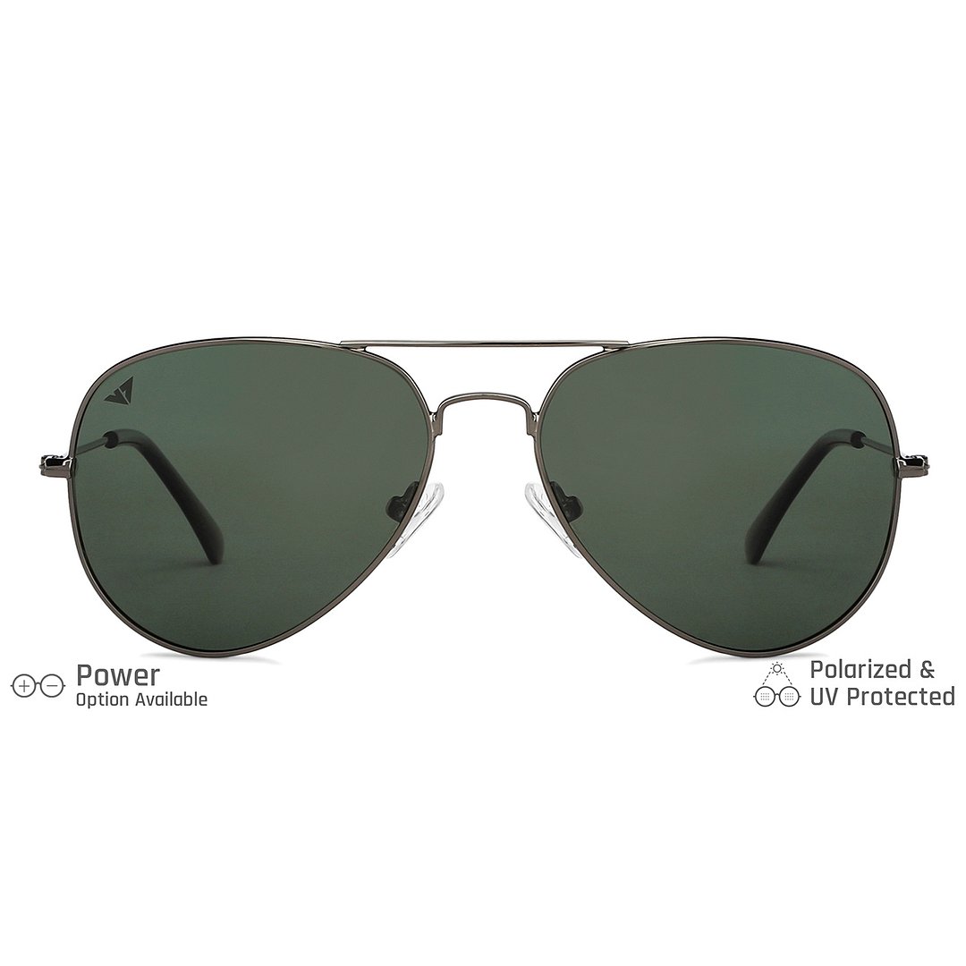 Vincent Chase Polarized Gunmetal Full Rim Aviator left side