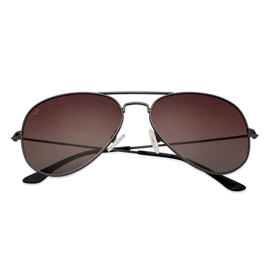 Vincent Chase Online Gunmetal Full Rim Aviator left side