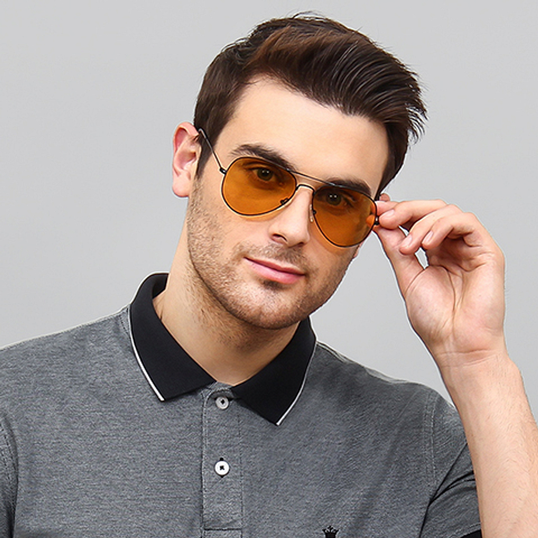 Vincent Chase Online Black Full Rim Aviator left side