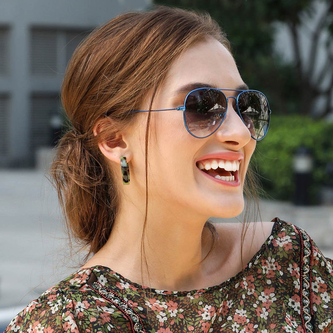 Vincent Chase Online Blue Full Rim Aviator left side