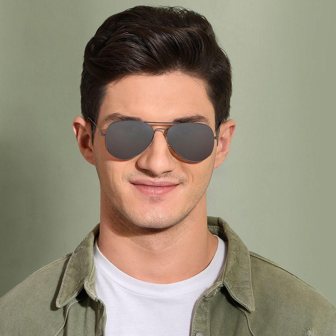 Vincent Chase Online Gunmetal Full Rim Aviator left side