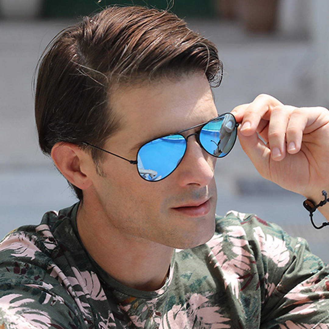 Vincent Chase Online Black Full Rim Aviator left side