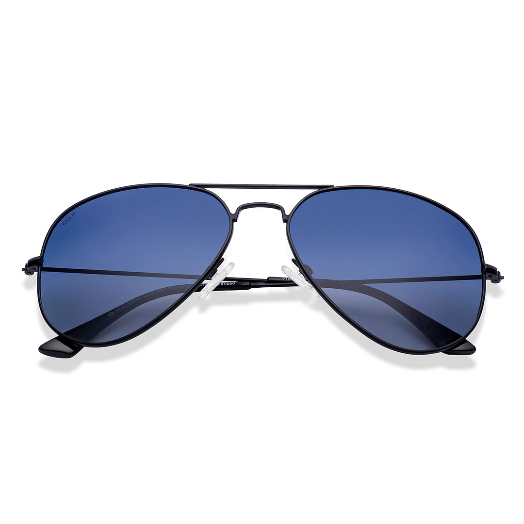 Vincent Chase Polarized Black Full Rim Aviator left side