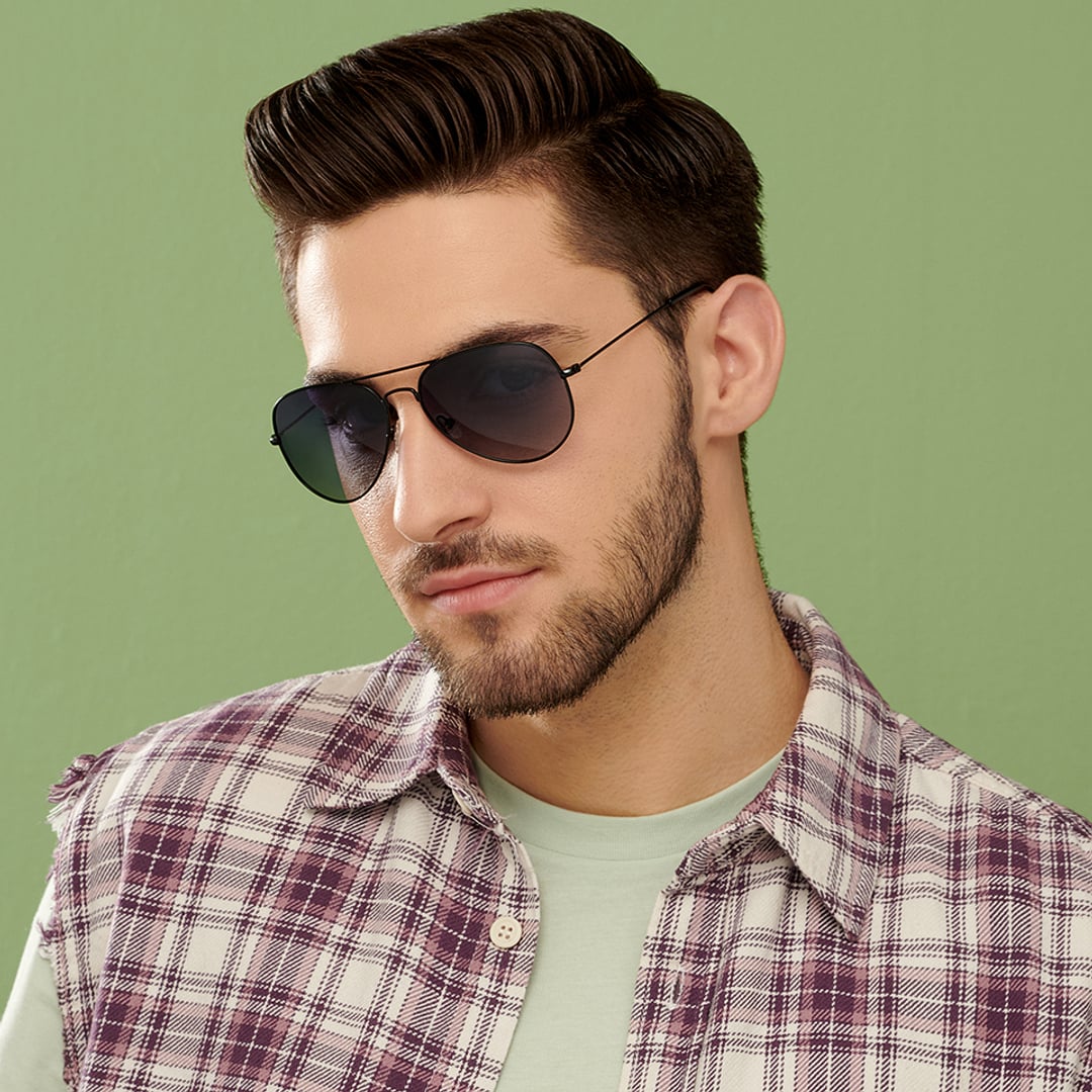 Vincent Chase Polarized Black Full Rim Aviator right side