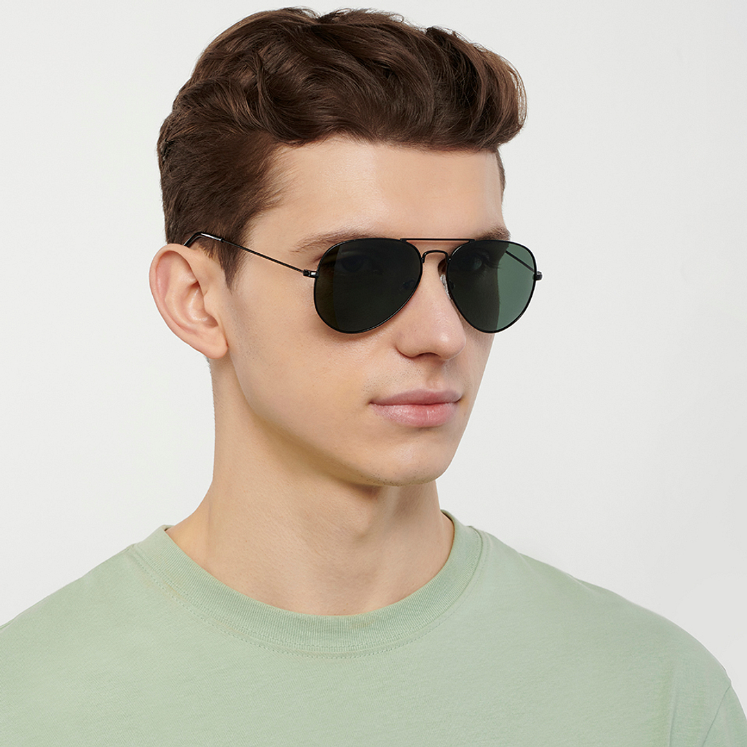 Vincent Chase Polarized Black Full Rim Aviator right side