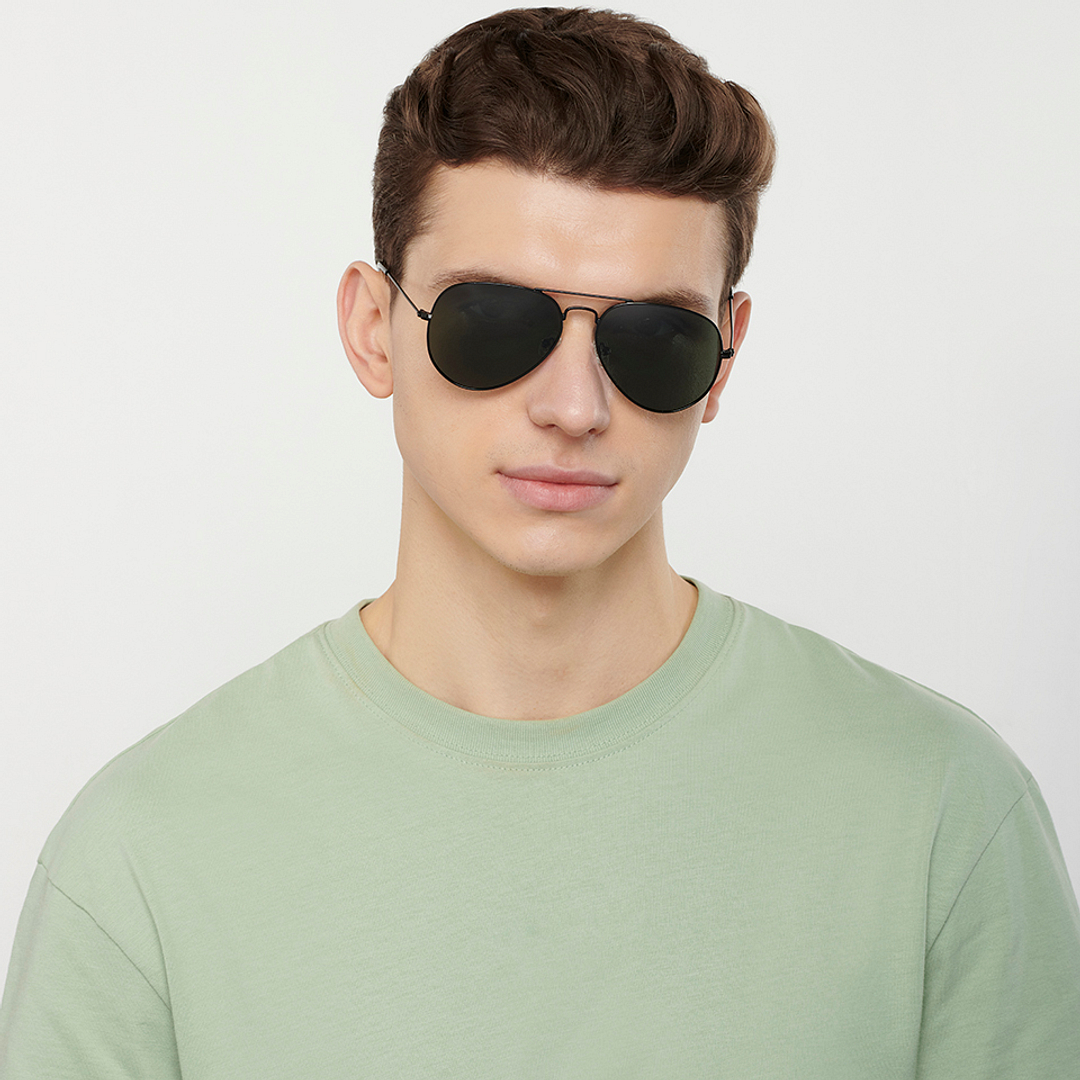 Vincent Chase Polarized Black Full Rim Aviator left side