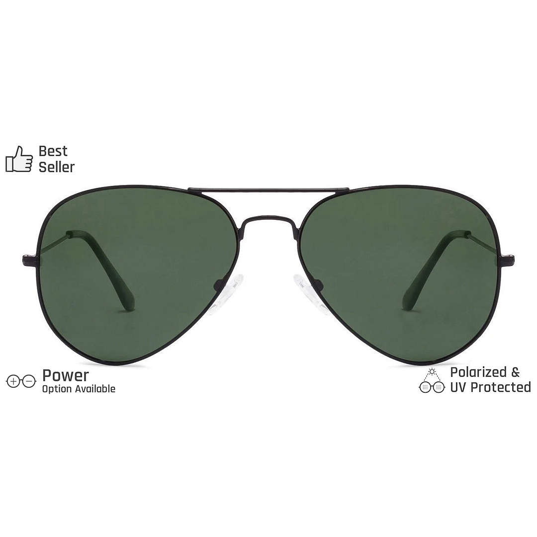 Vincent Chase Polarized Black Full Rim Aviator left side