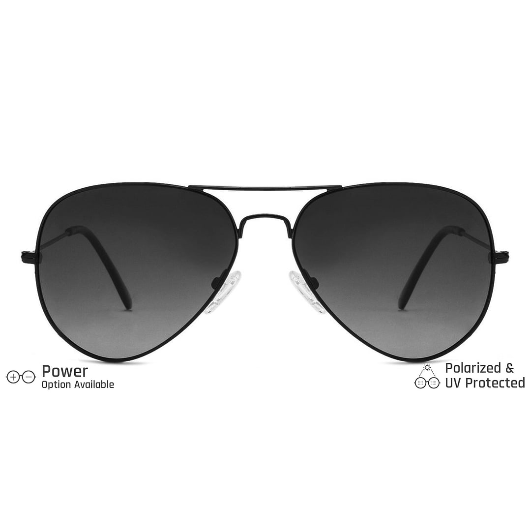 Vincent Chase Polarized Black Full Rim Aviator left side