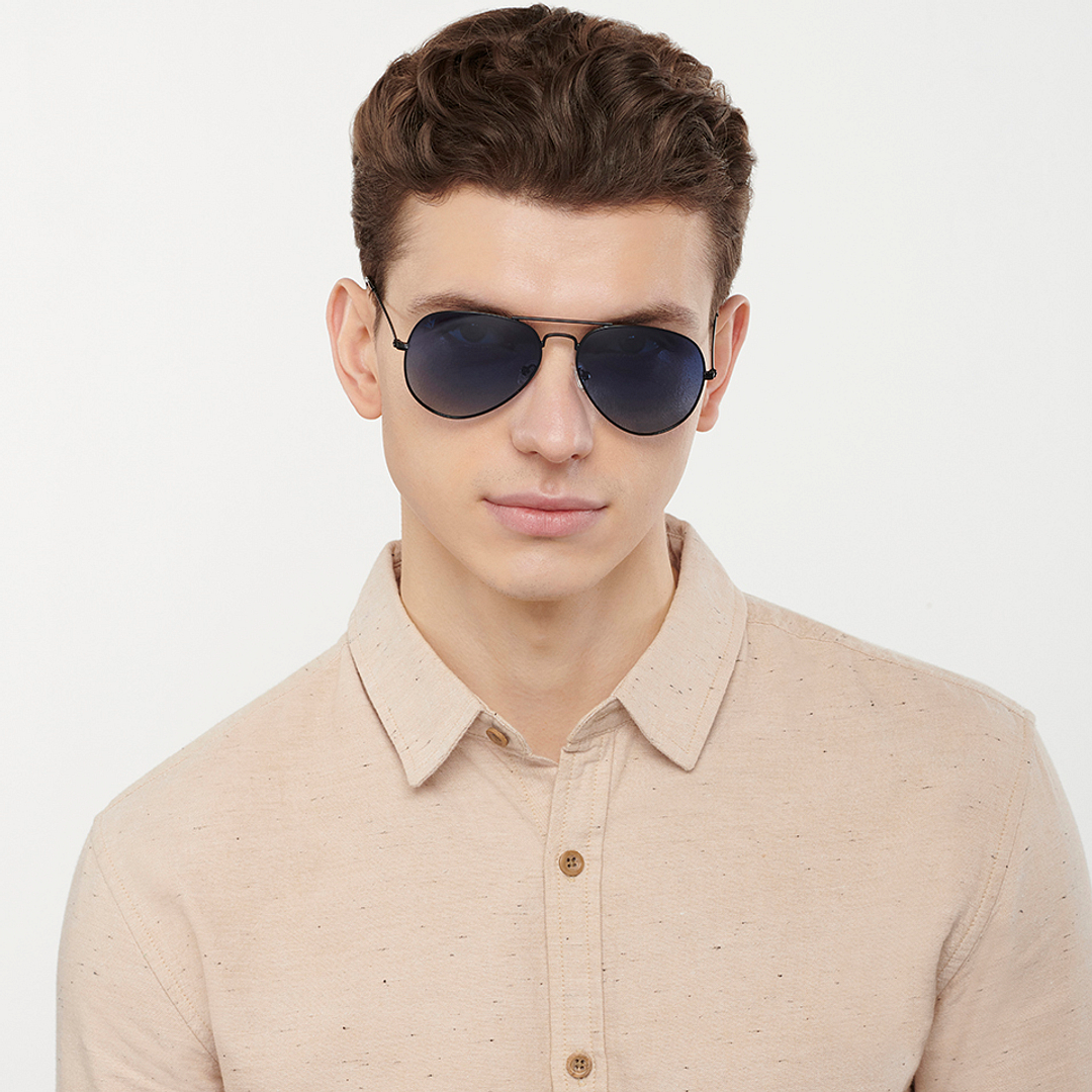 Vincent Chase Polarized Black Full Rim Aviator left side