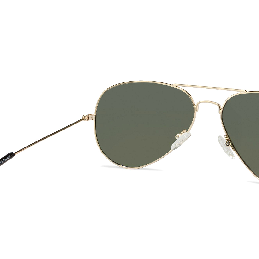 Vincent Chase Polarized Gold Full Rim Aviator left side