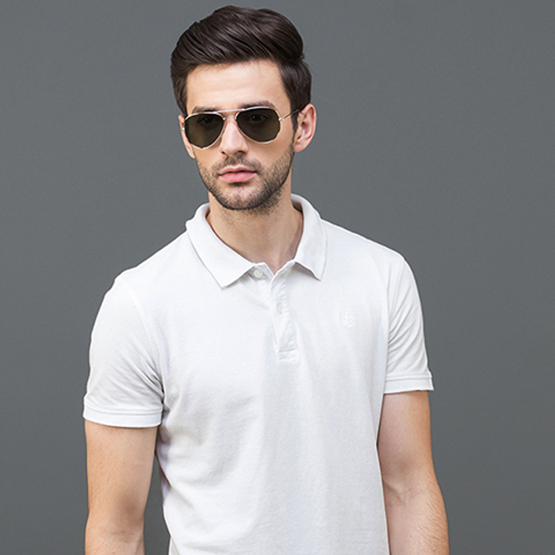 Vincent Chase Polarized Gold Full Rim Aviator right side