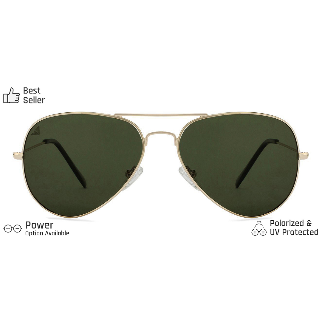 Vincent Chase Polarized Gold Full Rim Aviator right side