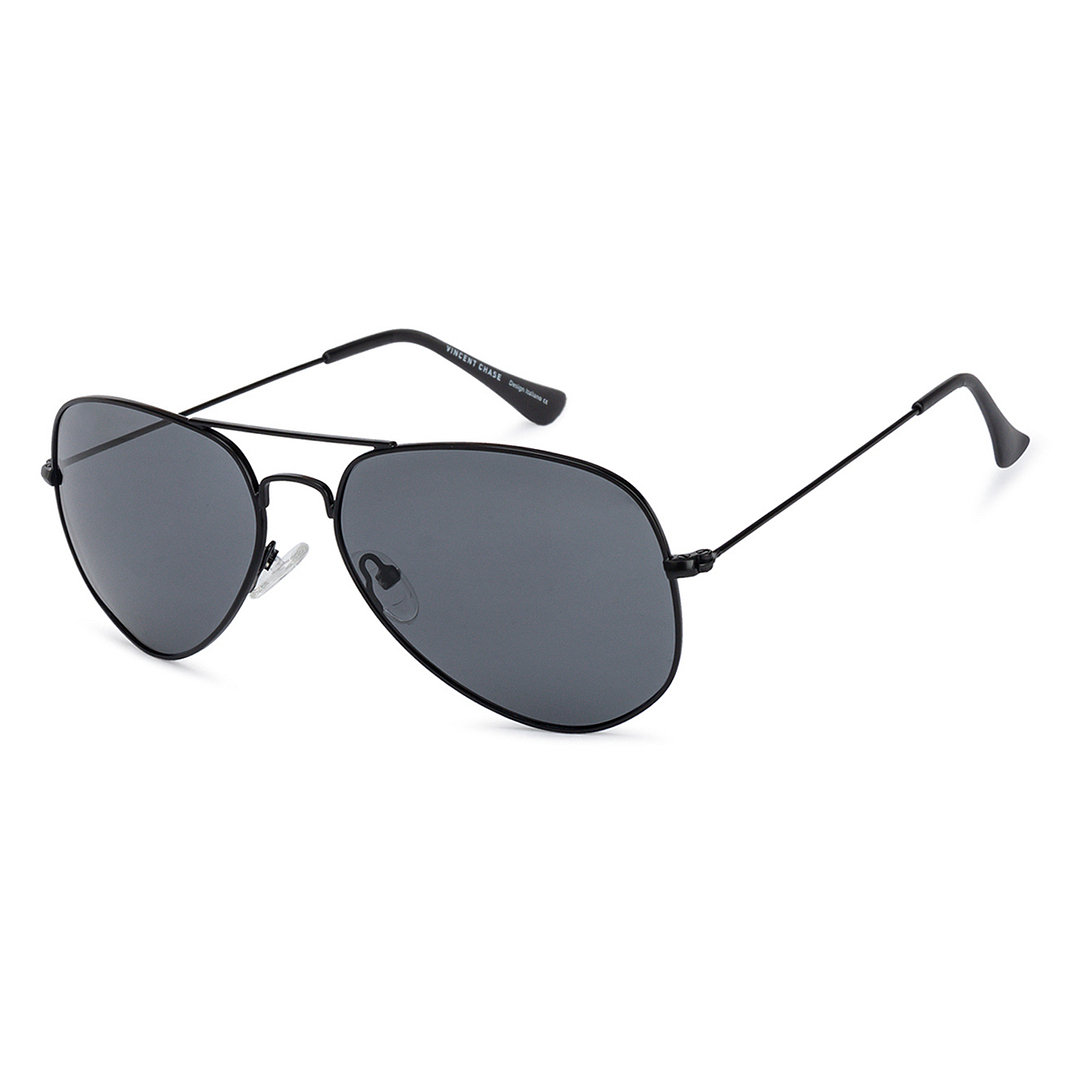 Vincent Chase Online Black Full Rim Aviator left side