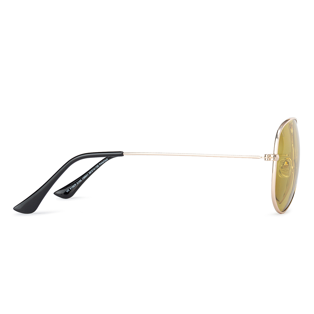 Vincent Chase Online Gold Full Rim Aviator left side
