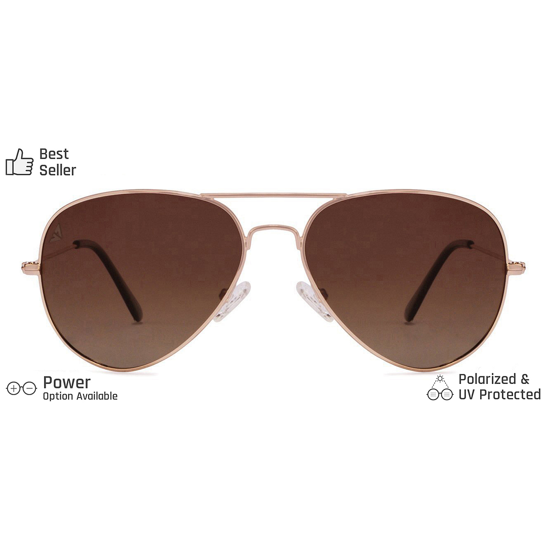 Vincent Chase Online Gold Full Rim Aviator left side