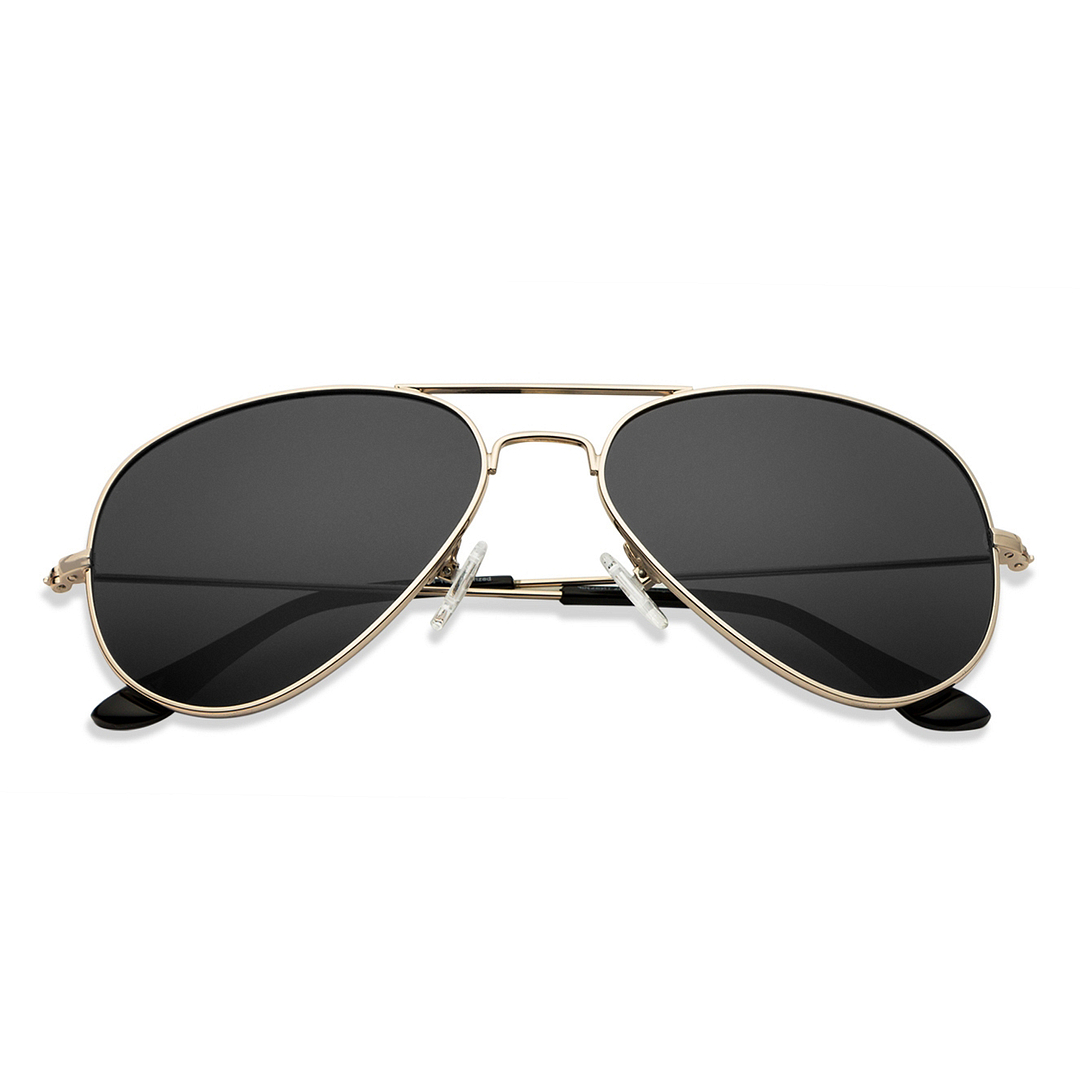 Vincent Chase Polarized Gold Full Rim Aviator left side