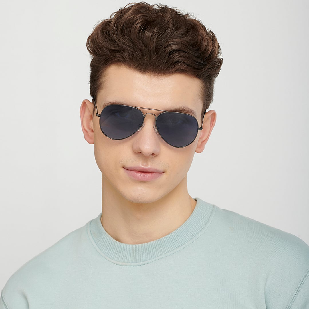 Vincent Chase Polarized Gunmetal Full Rim Aviator left side