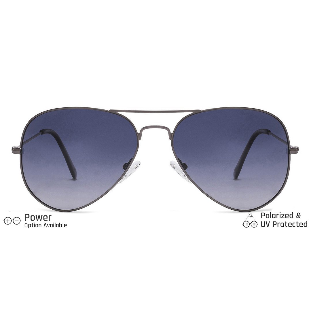 Vincent Chase Polarized Gunmetal Full Rim Aviator left side