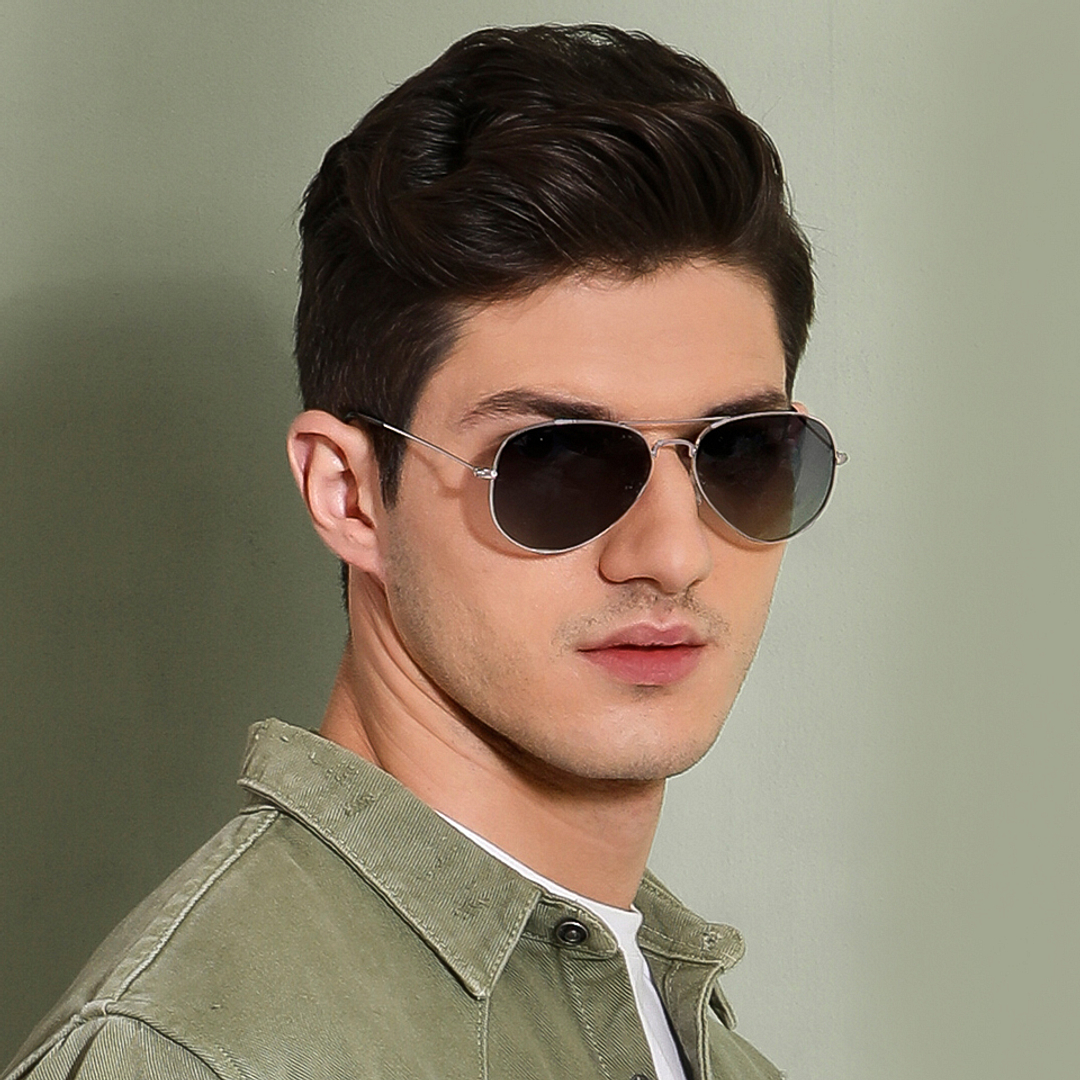 Vincent Chase Online Silver Full Rim Aviator right side
