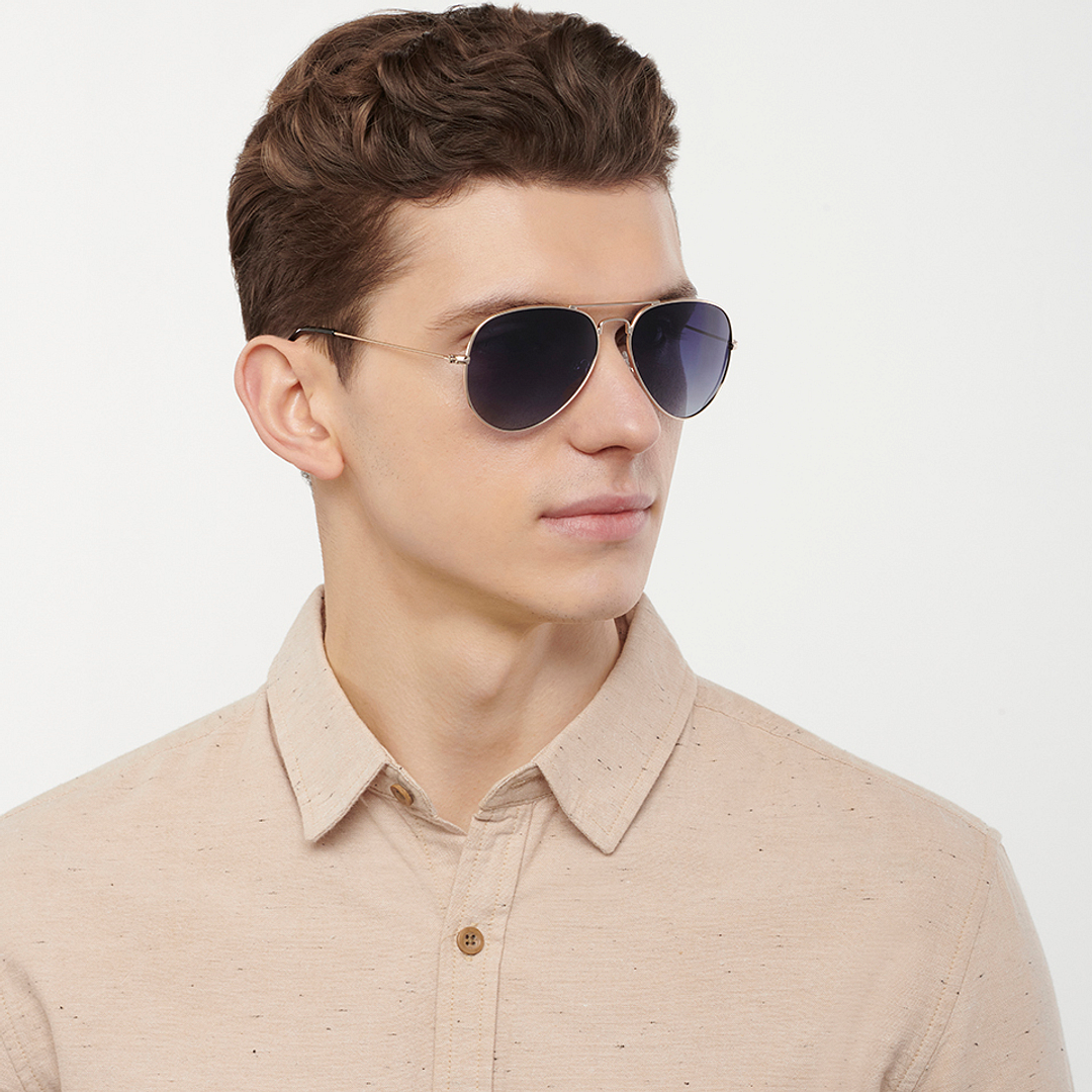 Vincent Chase Polarized Gold Full Rim Aviator right side