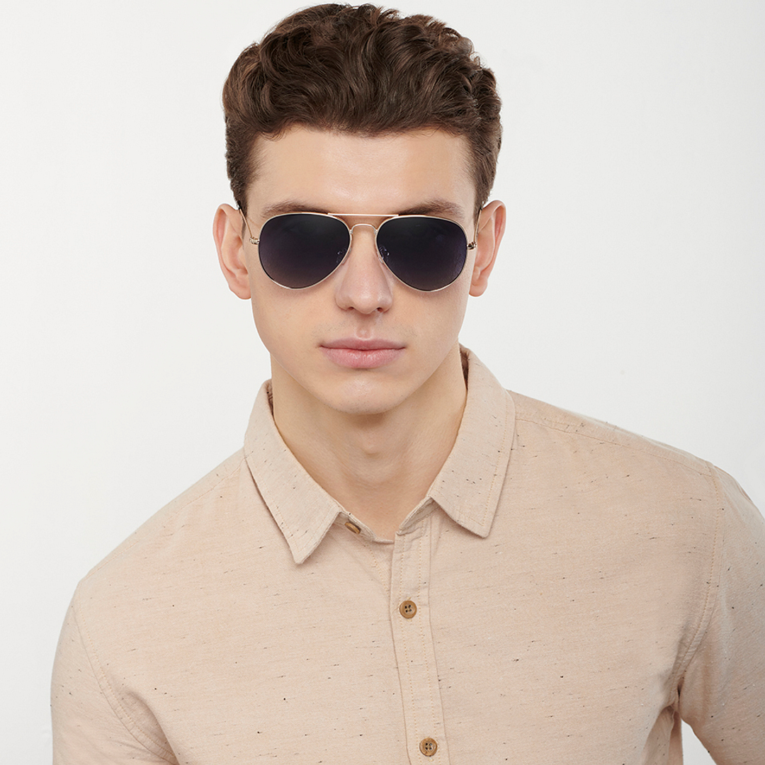 Vincent Chase Polarized Gold Full Rim Aviator right side