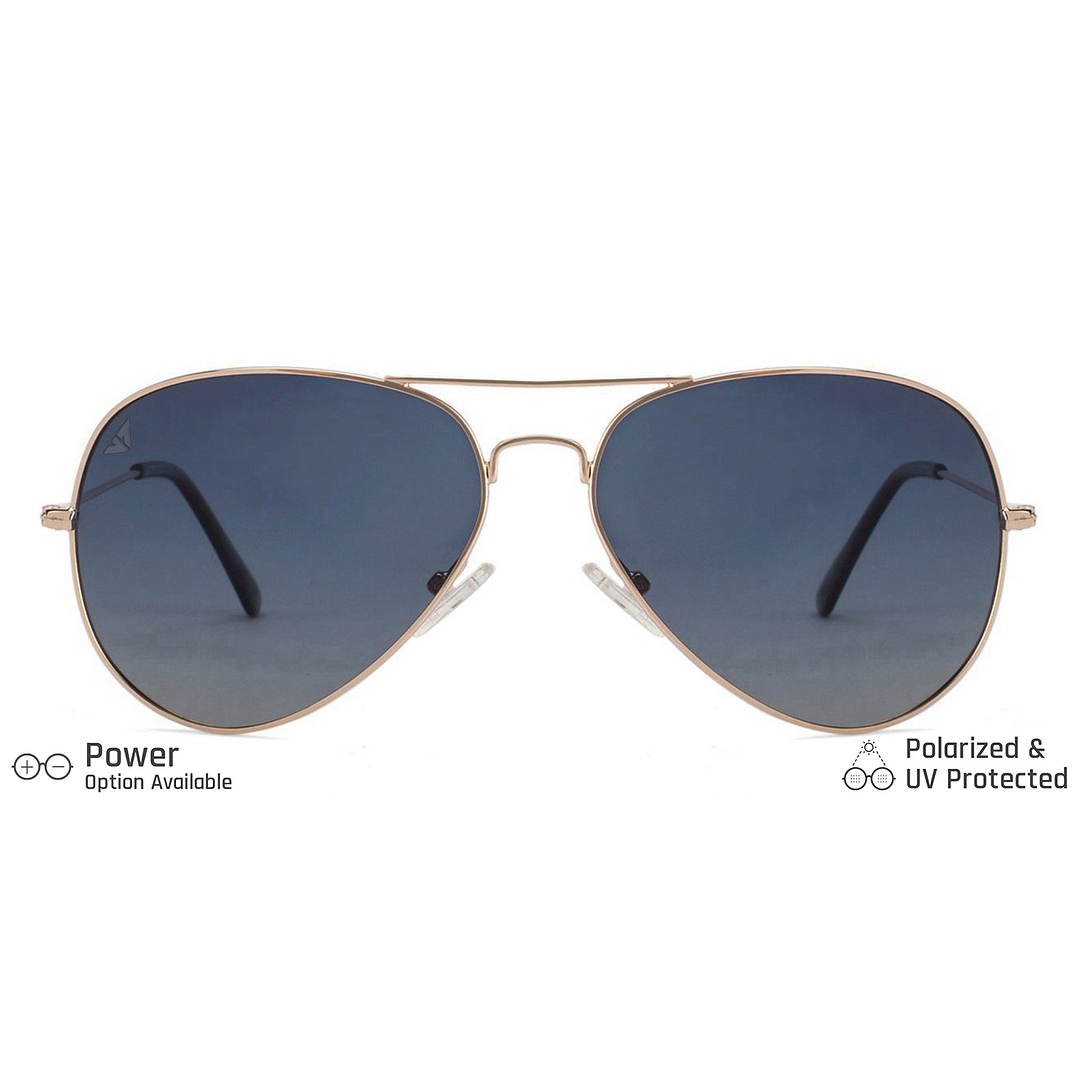 Vincent Chase Polarized Gold Full Rim Aviator left side