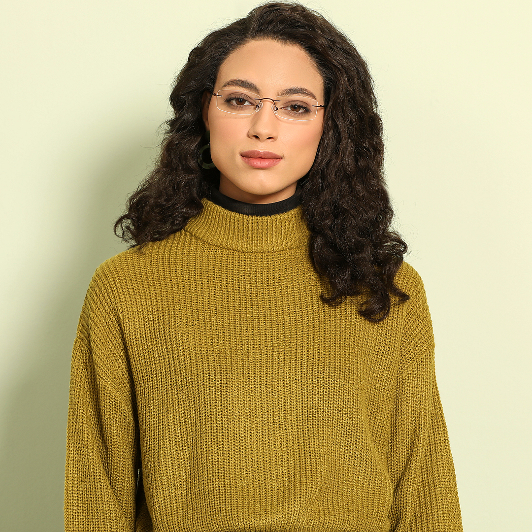 Vincent Chase Online Light Brown Rimless Rectangle right side