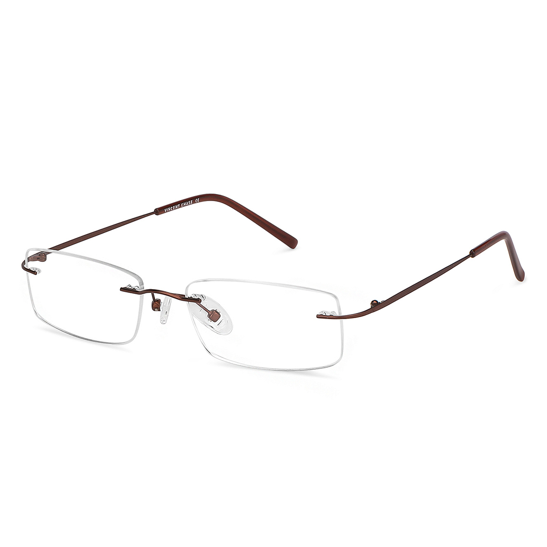 Vincent Chase Online Light Brown Rimless Rectangle right side