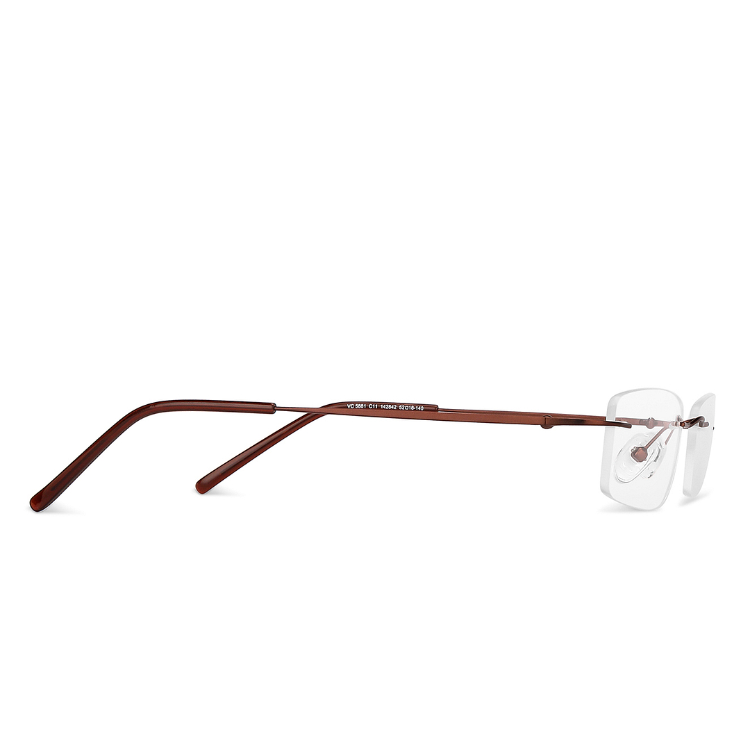 Vincent Chase Online Light Brown Rimless Rectangle left side