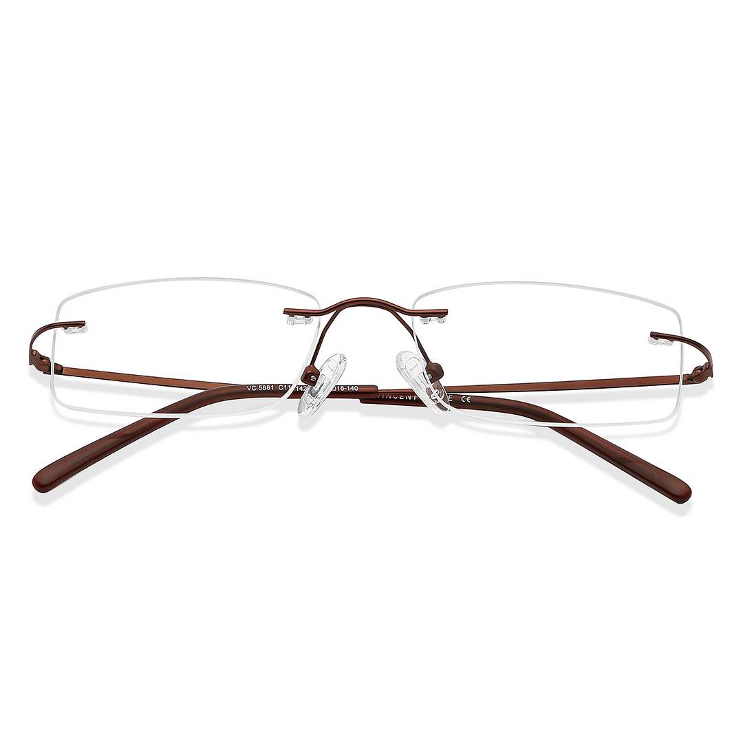 Vincent Chase Online Light Brown Rimless Rectangle left side