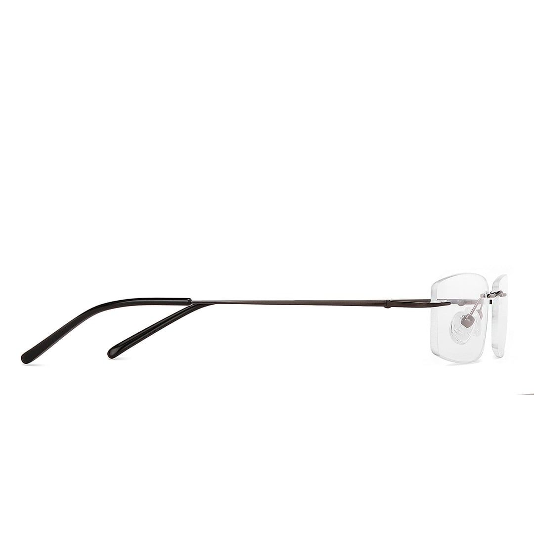 Vincent Chase Online Mid Gunmetal Rimless Rectangle left side