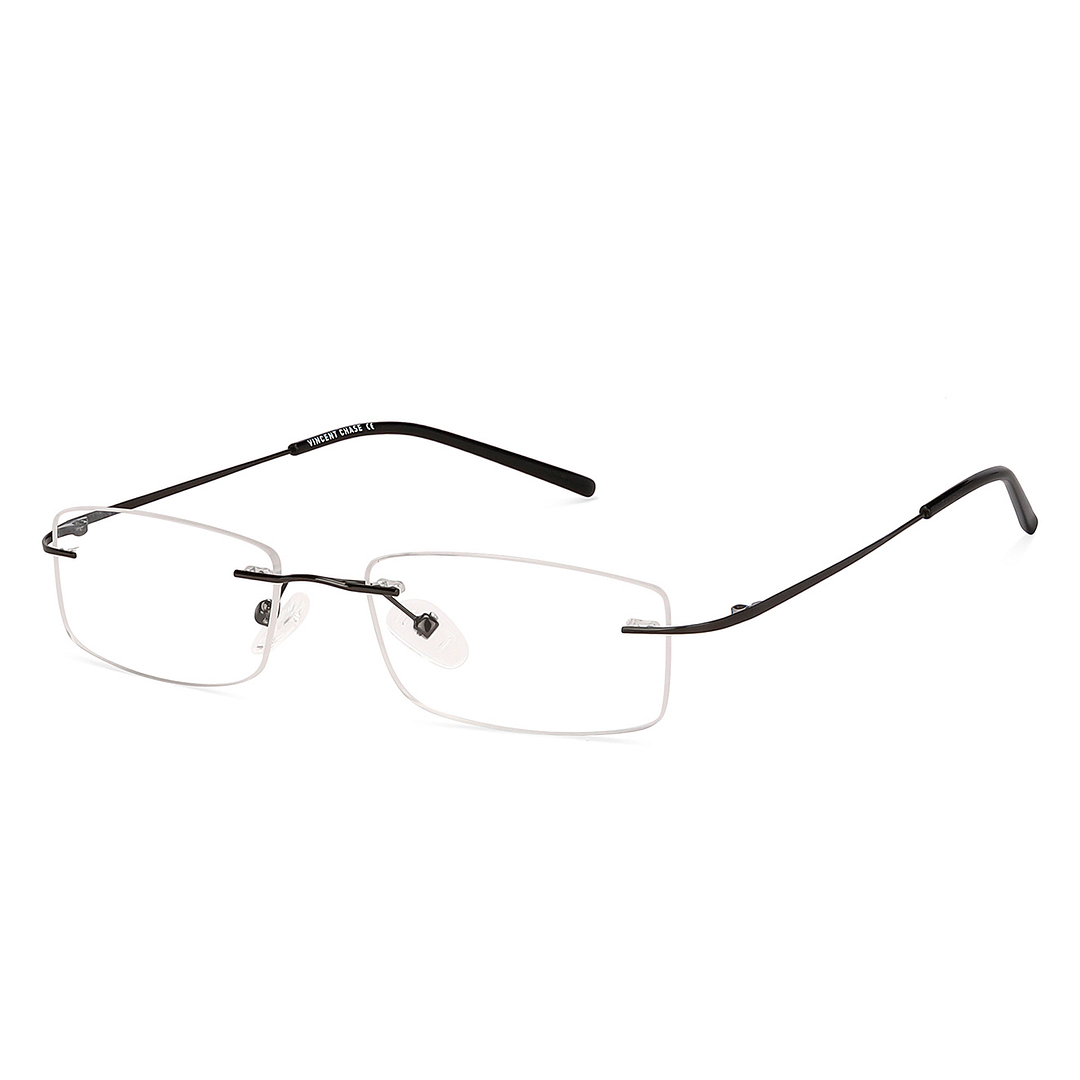 Vincent Chase Online Mid Gunmetal Rimless Rectangle right side