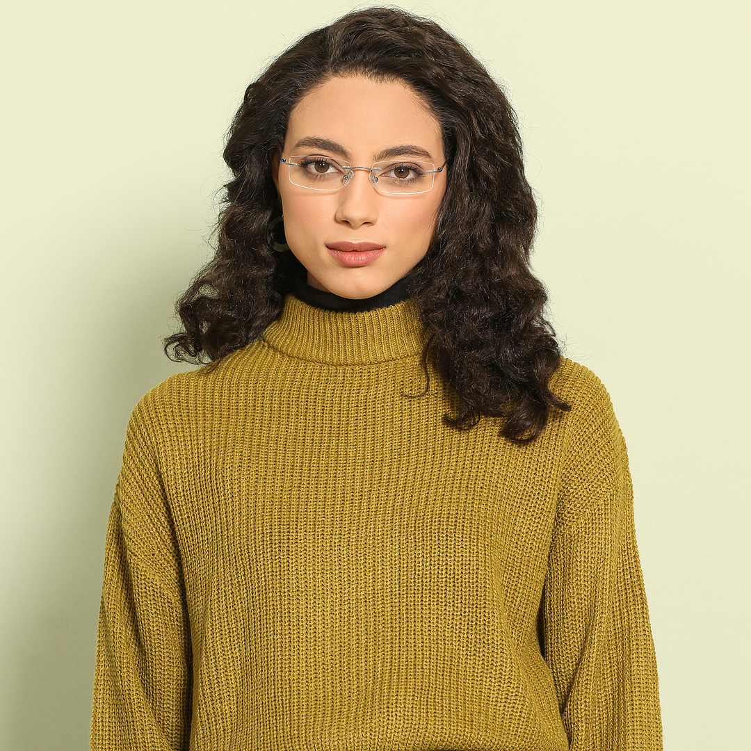 Vincent Chase Sky Blue Rimless Rectangle left side