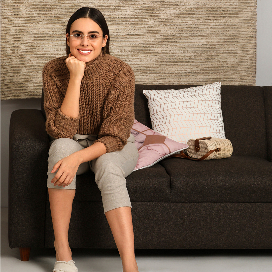 Vincent Chase Online Gold Rimless Rectangle right side